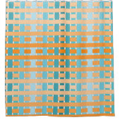 Rideaux De Douche Plaid Turquoise orange (Devant)