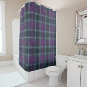 Rideaux De Douche Plaid vert pourpre (En situation)