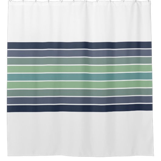 Rideaux De Douche Planche de surf bleu et vert rétro (Devant)