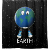 Rideaux De Douche Planète Terre et étoiles (Devant)