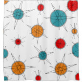 Rideaux De Douche Planètes rétro de l'ère atomique (Devant)