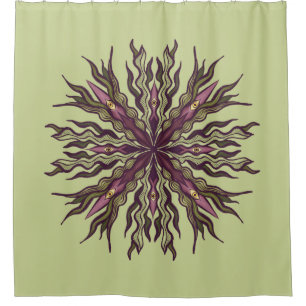 Rideaux De Douche Plante à œil psychédélique - Mandala botanique sur