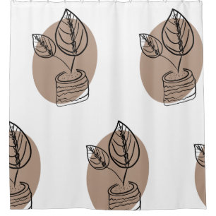 Rideaux De Douche Plante botanique florale de prière minimaliste