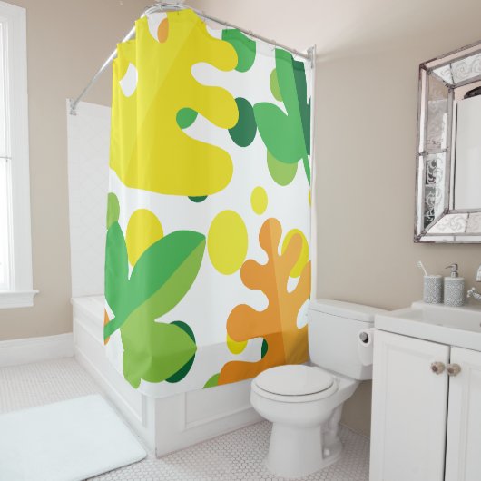 Rideaux De Douche plante coloré (En situation)