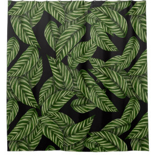 Rideaux De Douche Plante de feuille tropicale moderne Imprimer