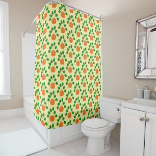 Rideaux De Douche Plante de la Monstera d'Halloween en Citrouille