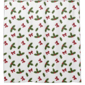 Rideaux De Douche Plante Holly Commun Et Motif Red Bows (Devant)