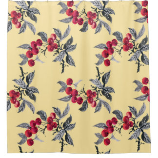 Rideaux De Douche Plante Rowan : Aquarelle Jaune sans couture