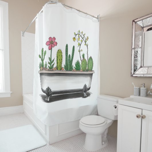 Rideaux De Douche Plantes de Cactus mignons (En situation)