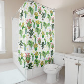 Rideaux De Douche Plantes en pot fantaisistes (En situation)