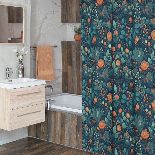 Rideaux De Douche Plantes et fleurs scandinaves