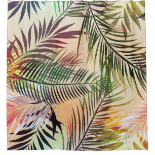 Rideaux De Douche Plantes tropicaux Abstraits : illustration Vintage