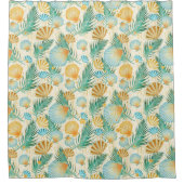 RIDEAUX DE DOUCHE PLANTES TROPICAUX D'ÉTÉ ET BATEAUX (Devant)