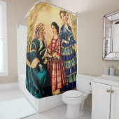Rideaux De Douche Plaque de mode française 1852 (En situation)