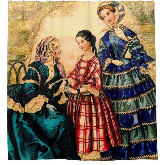 Rideaux De Douche Plaque de mode française 1852 (Devant)