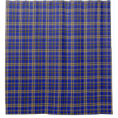 Rideaux De Douche Plaque de tartan bleu et jaune. (Devant)