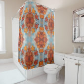 Rideaux De Douche Plaques de conception en miroir feuille d'érable (En situation)