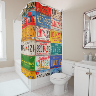 Rideaux De Douche Plaques de licence américaines Art America