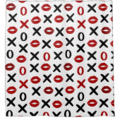 Rideaux De Douche Playful XO & Red Lips Modern Love Pattern (Devant)