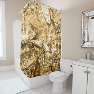 Rideaux De Douche Plis Dorés Écrasés