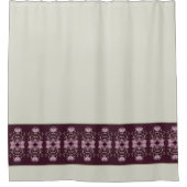 Rideaux De Douche Plum Gris Doux Bourgogne Avec Rose Pastel (Devant)