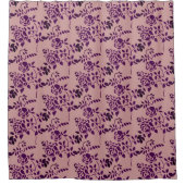 Rideaux De Douche Plum Rosebud Stencil Art Floral (Devant)