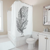 Rideaux De Douche Plume tribale inspirée (En situation)