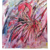 Rideaux De Douche Plumes au rose (Devant)