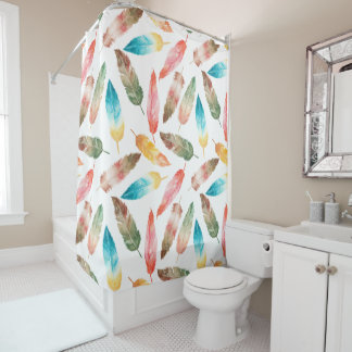 Rideaux De Douche Plumes de couleur