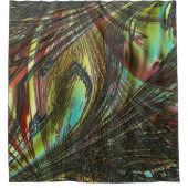 Rideaux De Douche Plumes de paon croisées foncées (Devant)