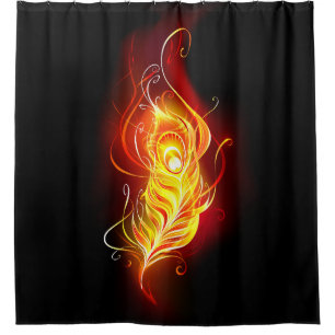 Rideaux De Douche Plumes de paquetage de feu