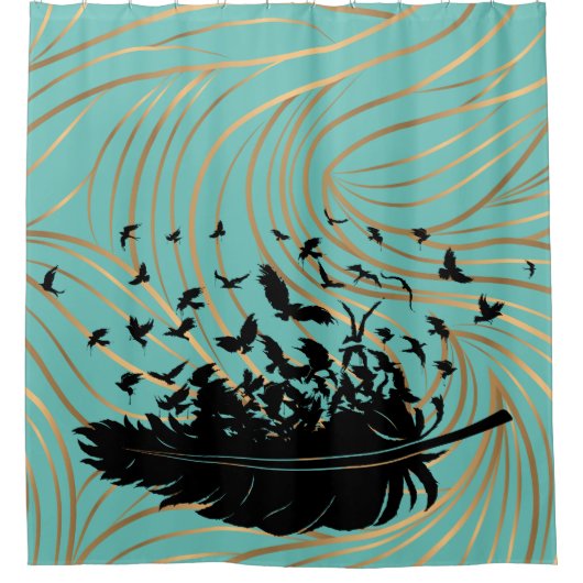 Rideaux De Douche Plumes des Ravens (Devant)