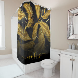 Rideaux De Douche Plumes d'or
