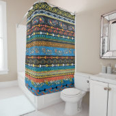 Rideaux De Douche Plumes ethniques : Broderie Boho Chic (En situation)