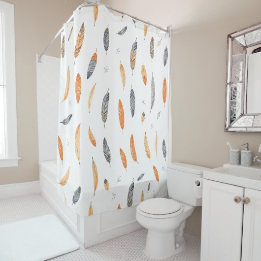 Rideaux De Douche Plumes Luxe Tendance Collection Boho (En situation)