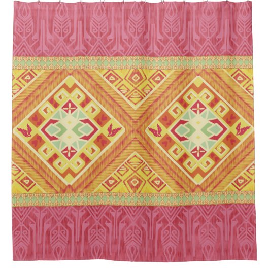 Rideaux De Douche Plumes rouges et jaunes (Devant)