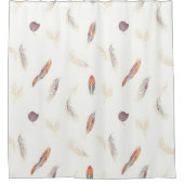 Rideaux De Douche Plumes Tendance Collection Luxe Boho (Devant)