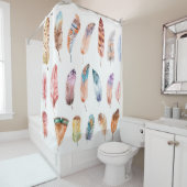 Rideaux De Douche Plumes vibrantes de saumons d'eau : illustration d (En situation)