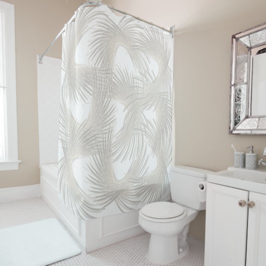 Rideaux De Douche Plumes volantes blanches (En situation)
