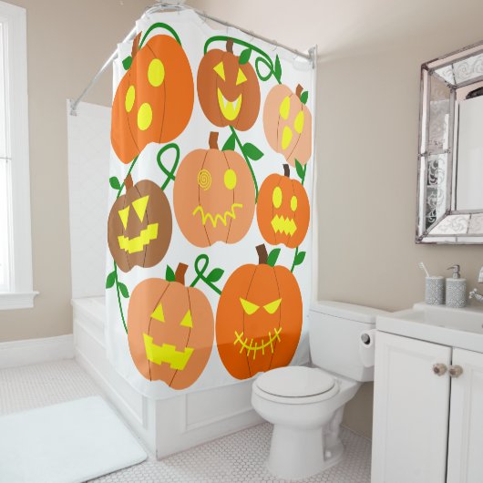Rideaux De Douche Plus de Jack-o-Lanterns (En situation)