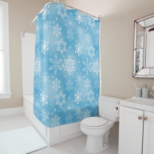 Rideaux De Douche Pneus Blancs Sur Turquoise (En situation)
