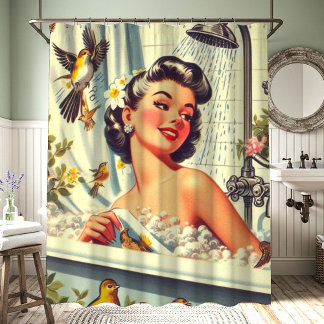 Rideaux De Douche Poignée de douche vintage vers le haut