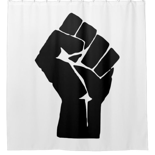 Rideaux De Douche Poing noir levé - Manifestation de résistance (Devant)