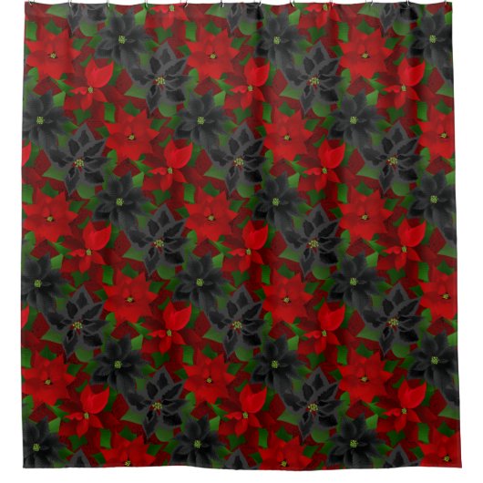 Rideaux De Douche Poinsettias Goth Noël (Devant)