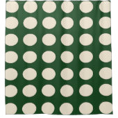 Rideaux De Douche Point Polka couleur ivoire vert (Devant)