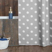 Rideaux De Douche Point Polka gris