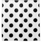 Rideaux De Douche Point Polka noir et blanc (Devant)