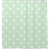 Rideaux De Douche Point Polka vert (Devant)
