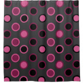 Rideaux De Douche Point rose, noir et gris moderne du milieu du sièc (Devant)