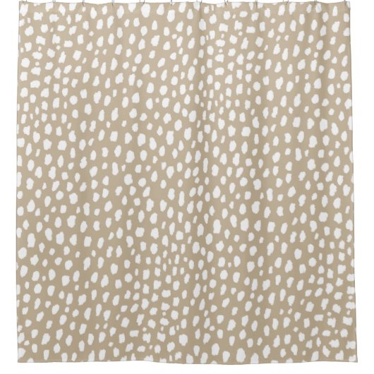 Rideaux De Douche Pointes brosses à pois faites à la main (blanc/bro (Devant)